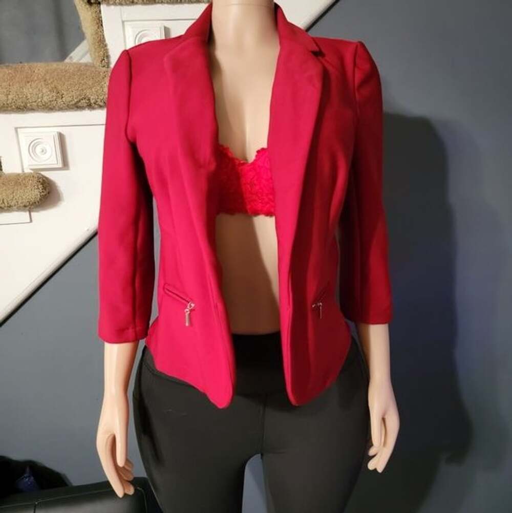 89th & Madison Vibrant Red Blazer Size S